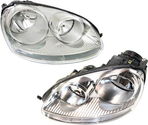 Headlight Assembly for 2005-2006 Volkswagen Jetta 2.5/TDI Model, Halogen, Right Passenger and Left Driver, Replacement Pair/Set