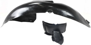 Front Fender Liner for Volkswagen Passat 2006-2010, Left Driver Side, Set of 2, Front and Rear Section, Replacement Set