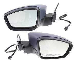 Mirror Pair/Set for Volkswagen Beetle 2012-2018, Right Passenger & Left Driver, Power Adjusting, Heated, Paintable, Manual Folding, No Auto-Dimming, No Blind Spot Feature, No Signal Light, No Memory, Non-Towing, Replacement