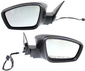 Power Heated Textured Mirror Pair/Set for Volkswagen Beetle 2012-2018, Manual Folding, without Auto Dimming, with Blind Spot Detection, Memory & Signal Light, Right Passenger and Left Driver Replacement