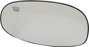 Mirror Glass for L-Series 2000-2005, Left Driver, Heated, Sedan/Wagon, with Backing Plate, Replacement