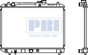 Radiator Assembly for Suzuki Esteem 1995-2001, 1.6L L4, 4 Door Sedan, Manual Transmission,  1770060G01, Replacement