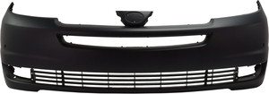 Front Bumper Cover for 2004-2005 Toyota Sienna, Primed (Ready to Paint), with Park Assist Sensor Holes, without Radar Cruise Control, Replacement