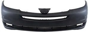 Front Bumper Cover for Toyota Sienna 2004-2005, Primed (Ready to Paint), without Parking Assist Sensor Holes, with Radar Cruise Control, Replacement