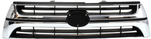 Grille for Toyota 4Runner 2001-2002, Plastic Material with Chrome Shell and Primed (Ready to Paint) Insert, Replacement
