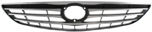 Grille for Toyota Camry 2005-2006, ABS Plastic, Chrome Shell/Painted Silver Insert, USA Built, LE/XLE Model, Replacement