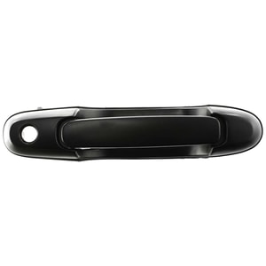 Front Exterior Door Handle Assembly for Toyota Sienna 1998-2003, Right Passenger Side, Plastic, Smooth Black, with Keyhole, Replacement