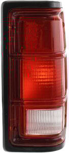 Tail Light for 1988-1993 Dodge Full Size Pickup, Right Passenger Side, Lens and Housing with Black Trim, Replacement