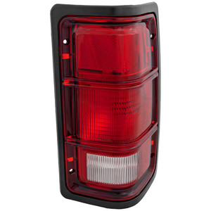 Tail Light for Dodge Dakota 1987-1996, Right Passenger Lens and Housing with Black Outer Trim, without Chrome Inner Stripes, Replacement