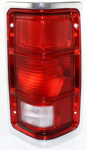 Tail Light for Dodge Dakota 1987-1996, Right Passenger Side, Includes Lens and Housing, with Chrome Outer Trim, without Chrome Inner Stripes, Replacement