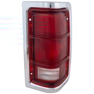 Tail Light for Dodge Full Size Pickup 1988-1993, Right Passenger Side, Lens and Housing with Chrome Trim, Replacement