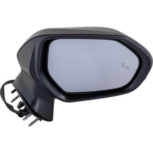 Car Mirror for Toyota Camry 2018-2022, Right Passenger, Power Adjustment, Manual Folding, Heated, Paintable, w/ Blind Spot Detection in Glass and In-Housing Signal Light, w/o Auto Dimming and Memory, Replacement
