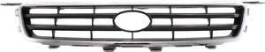 Grille for Toyota Camry 2000 - 2001, Chrome Shell with Painted Silver-Black Insert, Replacement