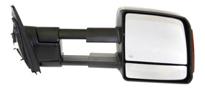 Towing Mirror for Toyota Tundra 2007-2021 Right Passenger, Power Adjustable, Manually Folding, Heated, Textured Finish, with Signal Light, Replacement