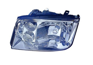 Left Driver Headlight Assembly for 1999 - 2002 Volkswagen Jetta, Front Headlight Replacement Housing/Lens/Cover with Fog Lights, Bright Bezel, Late Design, Composite,  1J5941017AH, Replacement 