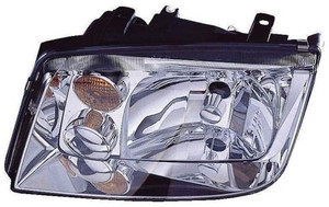 Left Driver Headlight Assembly for 2002 - 2005 Volkswagen Jetta, Front Housing/Lens/Cover, Fits 2.0L L4/2.8L V6/1.9L L4, Without Fog Lights, Type 4, from VIN# 2108642, Composite, OEM 1J5941017BJ, Replacement