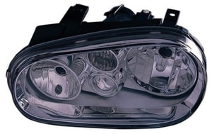 Right Passenger Headlight Assembly for 1999 - 2002 Volkswagen Golf, Front Headlight Assembly Replacement Housing/Lens/Cover, Type 4 without Fog Lights, with Bright Bezel, Composite,  1J0941018B, Replacement