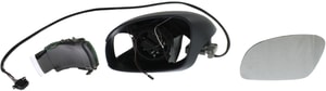 Power Mirror for Volkswagen Beetle 2003-2010, Left Driver, Manual Folding, Heated, Paintable, with In-housing Signal Light, without Auto Dimming, Blind Spot Detection, and Memory, Replacement