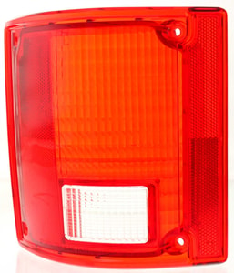 Tail Light Lens for Chevrolet C/K Full Size 1973-1991, Left <u><i>Driver</i></u>, Without Chrome Trim, Replacement