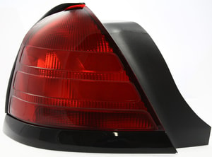 Tail Light for Ford Crown Victoria 2000-2011, Left <u><i>Driver</i></u> Side, Dual Bulb Type, w/ Black Molding, Lens and Housing, Replacement