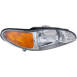 Headlight Assembly for Ford Escort 1997-2002, Right <u><i>Passenger</i></u> Side, Halogen Light with Side Marker Light, Suitable for Sedan/Wagon, Replacement