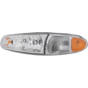 Headlight Assembly for Buick Century 1997-2005, Regal 1997-2004, Left <u><i>Driver</i></u>, Halogen, with Corner Light Bulb, Replacement