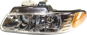 Headlight Assembly for Dodge Caravan, Chrysler Town and Country, Plymouth Voyager 1996-1999, Left <u><i>Driver</i></u>, Halogen, with Quad Lights, Replacement