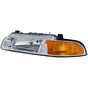 Headlight Assembly for Dodge Stratus 1995-2000, Left <u><i>Driver</i></u>, Halogen, with Improved Pattern Beam, Replacement