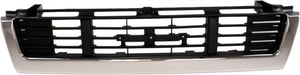 Center Grille for 1989-1991 Toyota Pickup with Chrome Shell/Painted Black Insert, 4WD (Four-Wheel Drive), Replacement