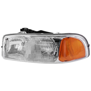 Headlight Assembly for GMC Sierra 1999-2006, Left <u><i>Driver</i></u>, Halogen, Includes 2007 Classic, Replacement