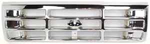 Plastic All-Chrome Grille for Ford F-Series 1992-1997, Replacement (Suitable for F-150, F-250, F-350 models)