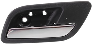 Front Interior Door Handle Right <u><i>Passenger</i></u> for Cadillac Escalade EXT/ESV 2007-2014, Textured Black Housing-Chrome Lever, Base/Platinum Models without Hole, Replacement