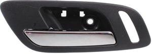 Front Interior Door Handle for Cadillac Escalade EXT/ESV, Left <u><i>Driver</i></u>, 2007-2014, Textured Black Housing-Chrome Lever, Base Model with Hole, Replacement