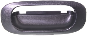 Tailgate Handle Bezel for Dodge Dakota 1997-2011, Mitsubishi Raider 2006-2009, Textured Black without Keyhole, Plastic Material, Replacement