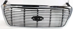 Chrome Billet Style Bar Insert Grille for Ford F-150 Lariat w/Chrome Pkg, New Body Style, 2004-2008, Replacement