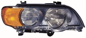 Front Headlight Assembly Replacement Housing / Lens / Cover for 2000 - 2003 BMW X5, Right <u><i>Passenger</i></u> Side, Halogen with Amber Turn Signals,  63126930210, Replacement