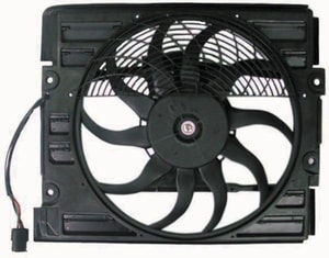 A/C Condenser Fan for 1996-1998 BMW 740i, Includes Motor, Blade, Shroud with Controller, OEM Replacement: 64548380774