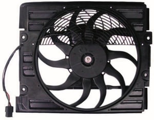 A/C Condenser Fan for 1995 BMW 740i, Includes Motor, Blade, Shroud, with Controller,  64548391882, Replacement