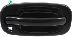 Front Exterior Door Handle for Chevrolet Silverado/GMC Sierra 1999-2006, Right <u><i>Passenger</i></u>, Smooth Black with Keyhole, Fits 2007 Classic, Replacement