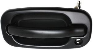 Front Exterior Door Handle for Chevrolet Silverado/GMC Sierra 1999-2006, Left <u><i>Driver</i></u>, Smooth Black, with Keyhole, Includes 2007 Classic, Replacement