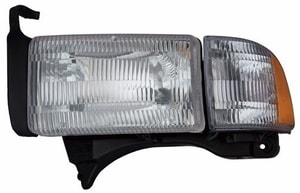 1994 - 2002 Dodge Ram 3500 Front Headlight Assembly Replacement Housing / Lens / Cover - Left <u><i>Driver</i></u> Side