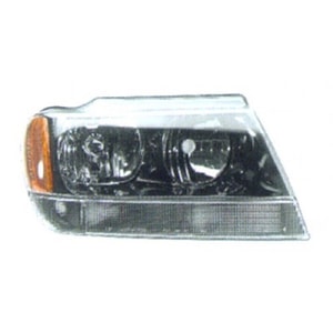 1999 - 2004 Jeep Grand Cherokee Front Headlight Assembly Replacement Housing / Lens / Cover - Right <u><i>Passenger</i></u> Side - (Limited + Overland)