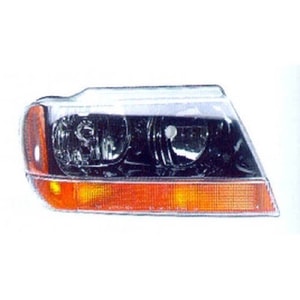 1999 - 2004 Jeep Grand Cherokee Front Headlight Assembly Replacement Housing / Lens / Cover - Right <u><i>Passenger</i></u> Side - (Laredo)