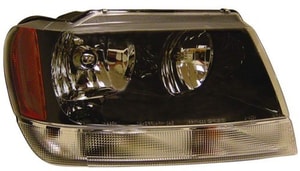 1999 - 2004 Jeep Grand Cherokee Front Headlight Assembly Replacement Housing / Lens / Cover - Right <u><i>Passenger</i></u> Side - (Laredo + Sport)