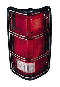 Left <u><i>Driver</i></u> Rear Tail Light Assembly for 1984 - 1988 Dodge D100 with Black Rim, Replacement Part till 12/1/87;  4169005, Replacement