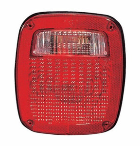 1987 - 1990 Jeep Wrangler Rear Tail Light Assembly Replacement / Lens / Cover - Right <u><i>Passenger</i></u> Side