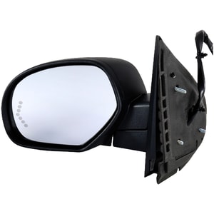 Power Folding Mirror for Chevrolet Silverado (2007-2013)/Suburban (2007-2014), Left <u><i>Driver</i></u> Side, Non-Towing, Heated, Paintable/Textured, 2 Caps, with Memory, Puddle Light, and Signal Light, Replacement