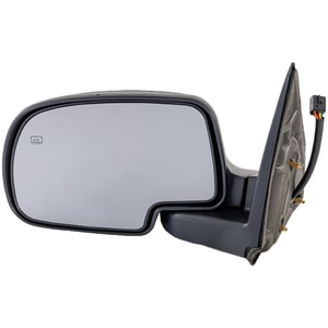Power Heated Mirror for Silverado/Sierra 1999-2006, Includes 2007 Classic, Left <u><i>Driver</i></u>, Not for Towing, Manual Folding, Textured, with Puddle Light, without Memory and Signal Light, Replacement
