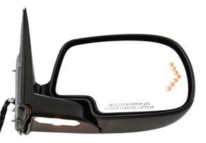 Mirror Right <u><i>Passenger</i></u> for Chevy Silverado/GMC Sierra 2003-2006, 2007 Classic, Non-Towing, Power Folding, Heated, Paintable, with Memory, Puddle and Signal Light, without Auto-Dimming, Replacement