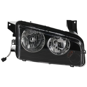 Headlight Assembly for Dodge Charger 2007-2010, Right <u><i>Passenger</i></u>, Halogen, Black Interior, From 11-8-06, Replacement